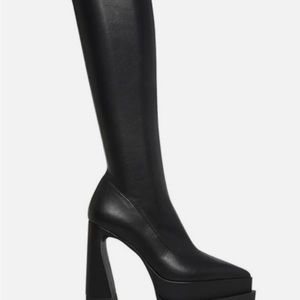 Kick Azz boots by Steve Madden 5.25 inch heel platform Vegan leather upper.